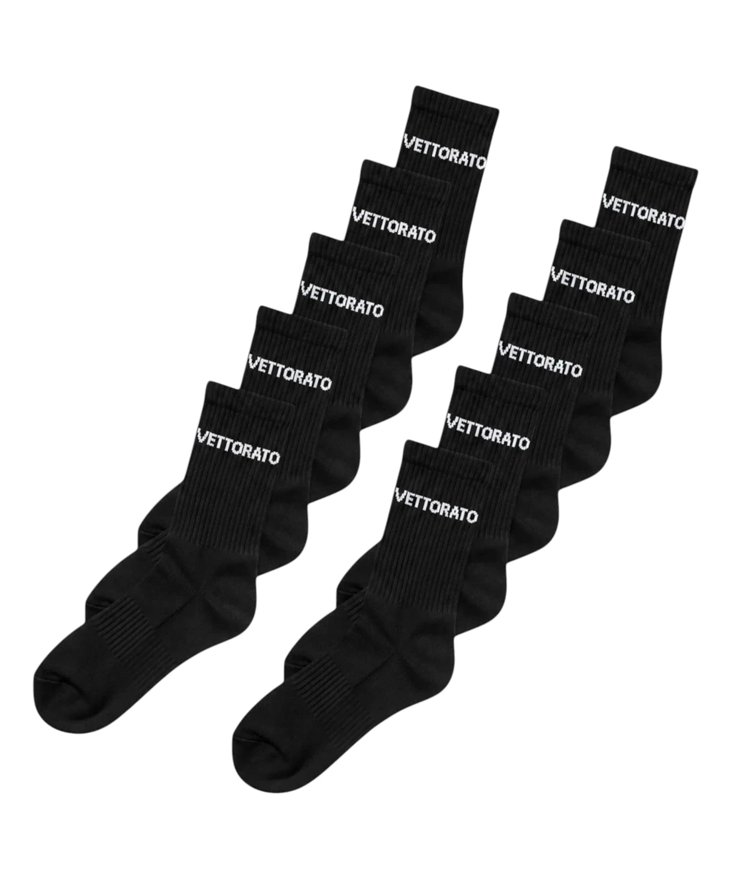 Vettorato-tennisstrumpor 10-pack, svarta