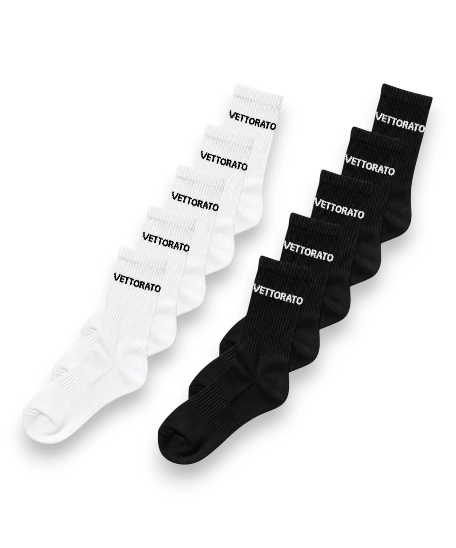 Vettorato Tennisstrumpor 10-Pack Svarta/Vita Bomull
